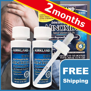 Kirkland Minoxidil 5% Hair Regrowth 2 bottle (2months) Free shipping